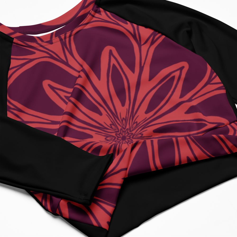 Recycled long-sleeve crop top