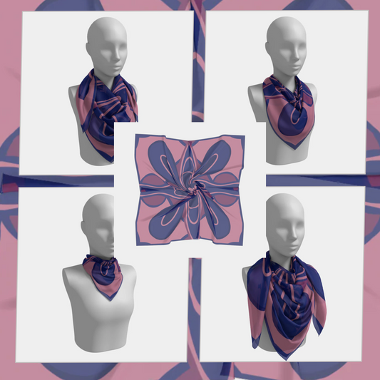 Custom Print Silk Scarf | Shawl | Hair Wrap | 100% Silk Charmeuse | Hand-sewn Square Scarf