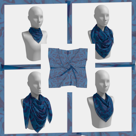 Custom Print Silk Scarf | Shawl | Hair Wrap | 100% Silk Charmeuse | Hand-sewn Square Scarf