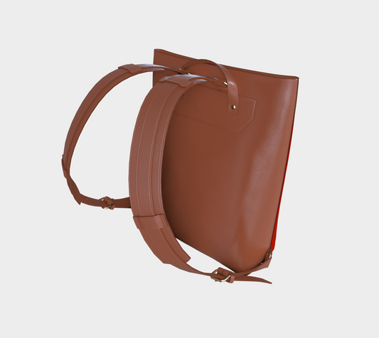 Commuter Backpack | Ride the Train Hands Free | Never spill your coffee again Vegan Leather Backpack