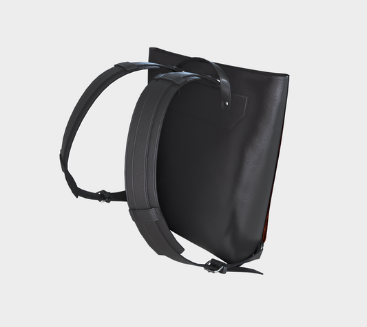 Commuter Backpack | Ride the Train Hands Free | Never spill your coffee again. Vegan Leather Backpack
