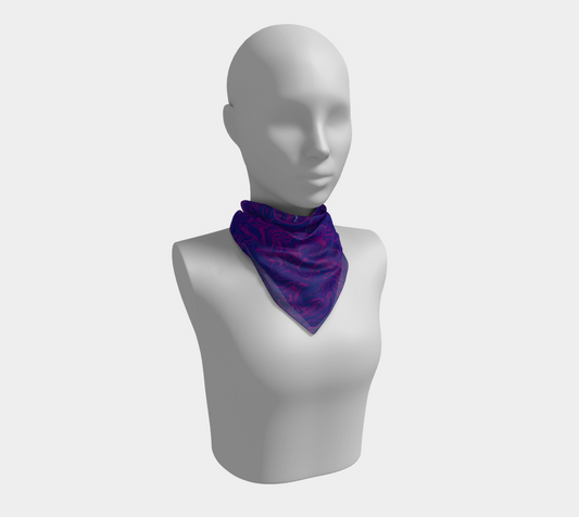Square Scarf | Silk-like Fabric | Vivid Print | Hand-sewn Square Scarf