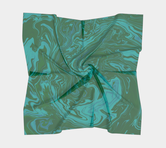 Custom Print Silk Scarf | Shawl | Hair Wrap | 100% Silk Charmeuse | Hand-sewn Square Scarf