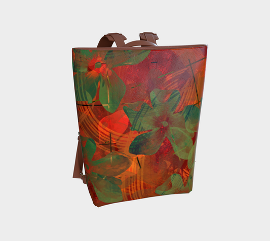 Commuter Backpack | Ride the Train Hands Free | Never spill your coffee again Vegan Leather Backpack