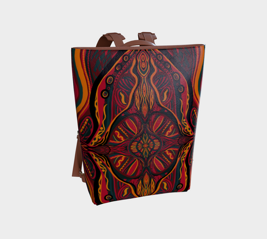 Commuter Backpack | Ride the Train Hands Free | Never spill your coffee again. Vegan Leather Backpack
