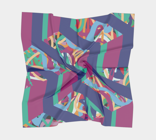 Custom Print Silk Scarf | Shawl | Hair Wrap | 100% Silk Charmeuse | Hand-sewn Square Scarf