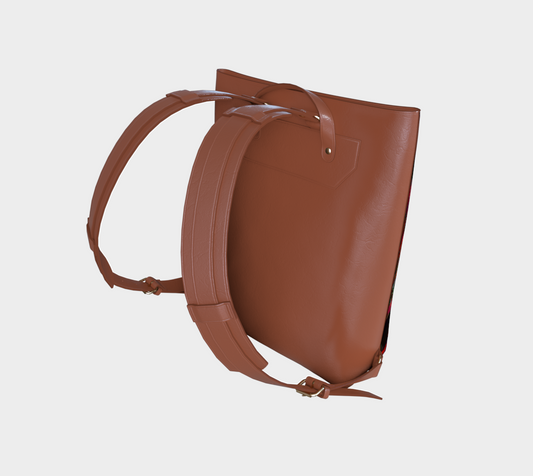Commuter Backpack | Ride the Train Hands Free | Never spill your coffee again Vegan Leather Backpack