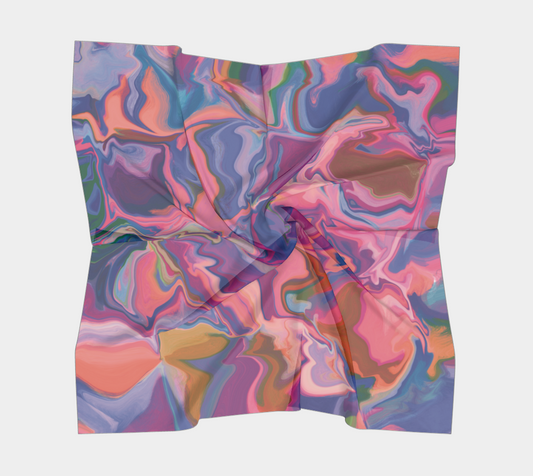Custom Print Silk Scarf | Shawl | Hair Wrap | 100% Silk Charmeuse | Hand-sewn Square Scarf
