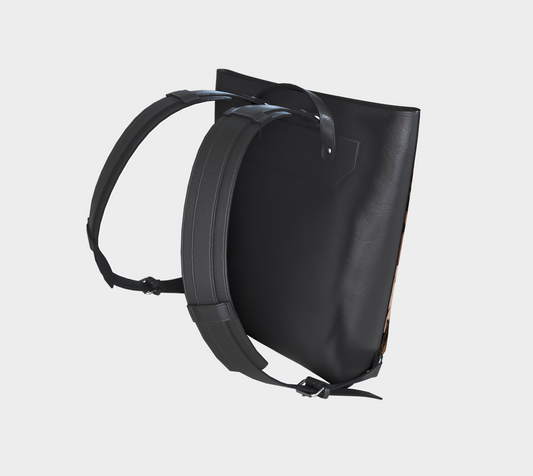 Commuter Backpack | Ride the Train Hands Free | Never spill your coffee again. Vegan Leather Backpack