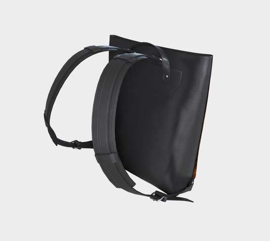 Commuter Backpack | Ride the Train Hands Free | Never spill your coffee again. Vegan Leather Backpack