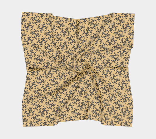 Square Scarf | Silk-like Fabric | Vivid Print | Hand-sewn Square Scarf