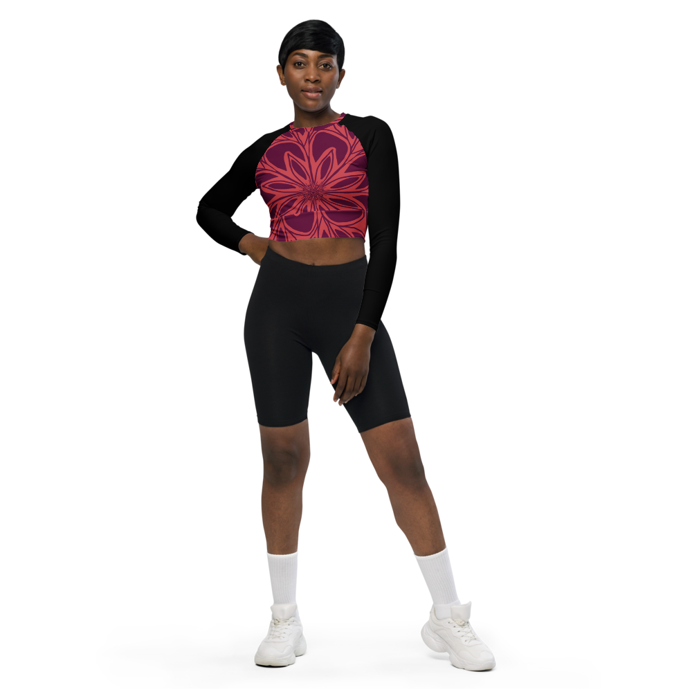 Recycled long-sleeve crop top