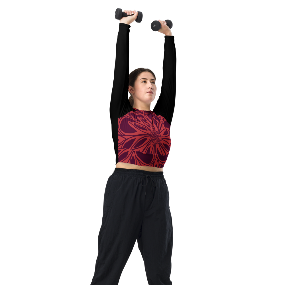 Recycled long-sleeve crop top