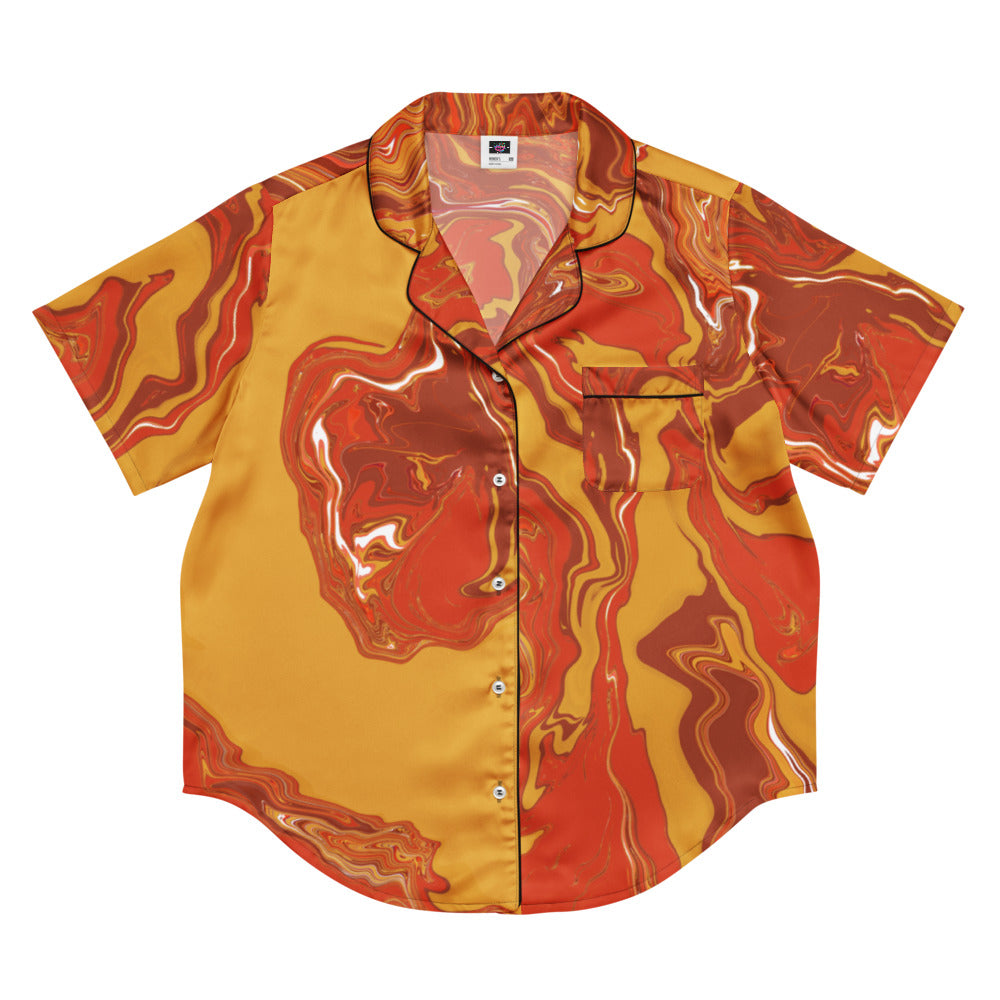 All-over print women’s short sleeve pajama top