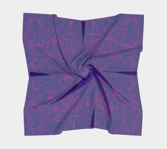 Square Scarf | Silk-like Fabric | Vivid Print | Hand-sewn Square Scarf