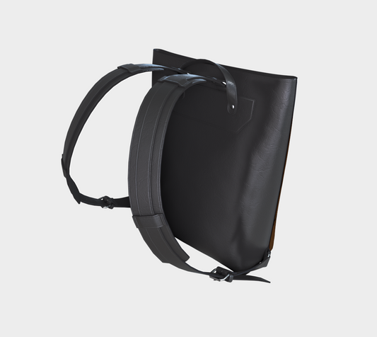 Commuter Backpack | Ride the Train Hands Free | Never spill your coffee again. Vegan Leather Backpack