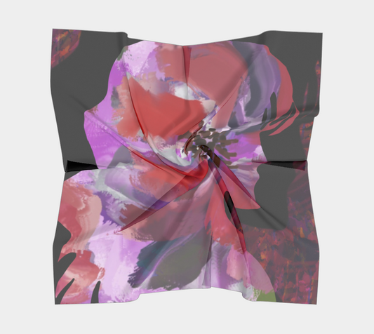 Square Scarf | Silk-like Fabric | Vivid Print | Hand-sewn Square Scarf