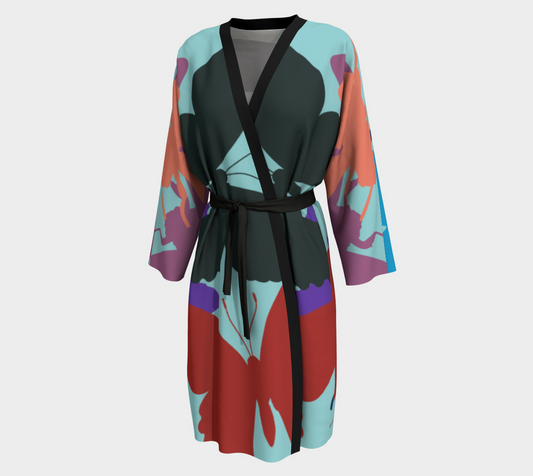Peignoir | Sewn by Hand | Vibrant Print | Elegance for your Home | Denim and Stilettos for Date night or Brunch Peignoir