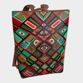 Backpack with geometric pattern on a white background