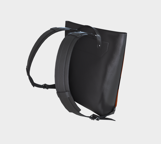 Commuter Backpack | Ride the Train Hands Free | Never spill your coffee again. Vegan Leather Backpack